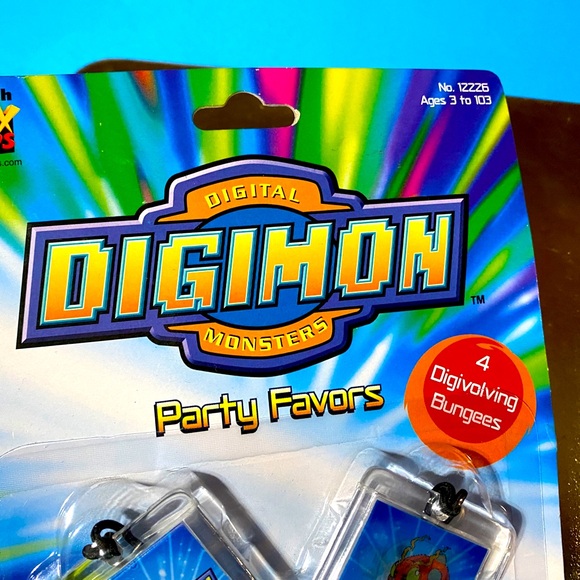DIGITAL DIGIMON MONSTERS VTG 2000 NWT PARTY FAVORS 4 DIGIVOLVING BUNGEES TAPPER - Picture 3 of 12